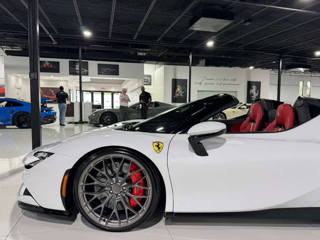 2022 Ferrari SF90 Spider Bianco Cervino paint, Rosso Ferrari interior, JBL Professional audio carbon galore AND MUCH MORE!! Fort Lauderdale FL