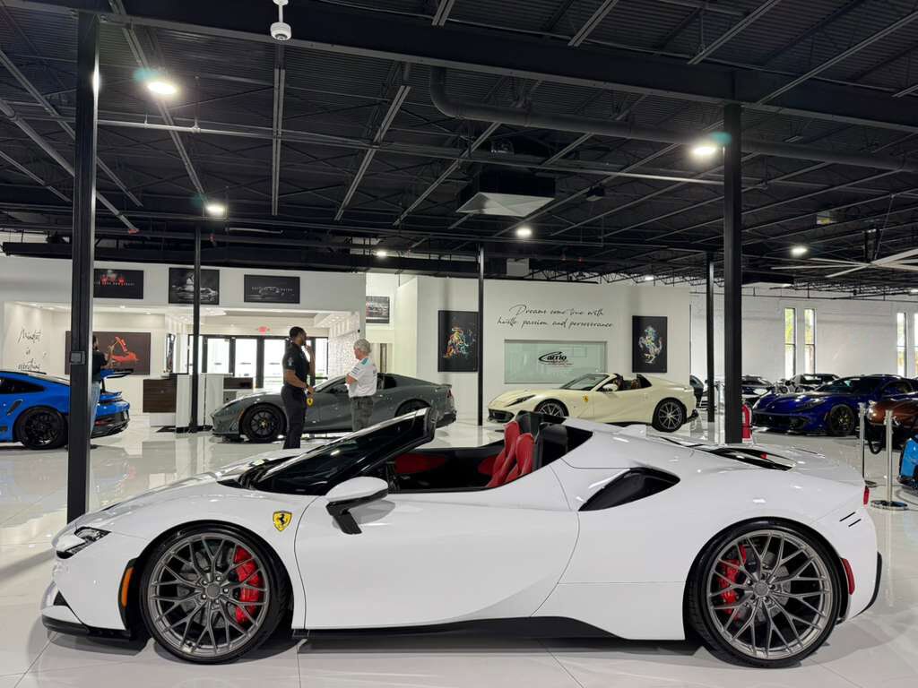 2022 Ferrari SF90 Spider Bianco Cervino paint, Rosso Ferrari interior, JBL Professional audio carbon galore AND MUCH MORE!! Fort Lauderdale FL