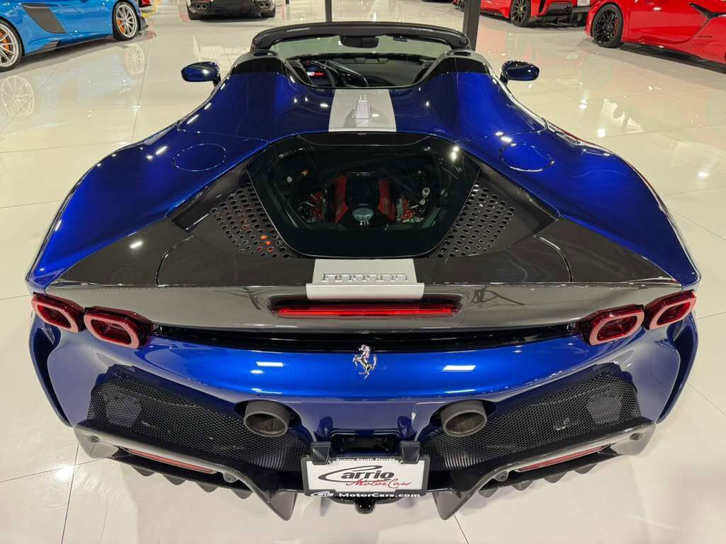 2022 Ferrari SF90 Spider Blu Elettrico paint,painted livrea,carbon racing seats,JBL audio,Apple CarPlay,carbon galore & MORE! Fort Lauderdale FL