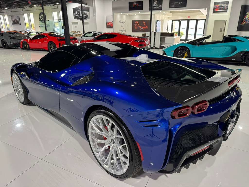 2022 Ferrari SF90 Spider Blu Elettrico paint,painted livrea,carbon racing seats,JBL audio,Apple CarPlay,carbon galore & MORE! Fort Lauderdale FL