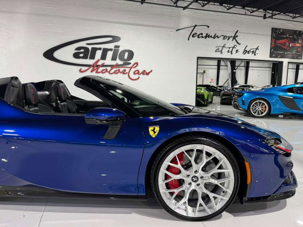 2022 Ferrari SF90 Spider Blu Elettrico paint,painted livrea,carbon racing seats,JBL audio,Apple CarPlay,carbon galore & MORE! Fort Lauderdale FL