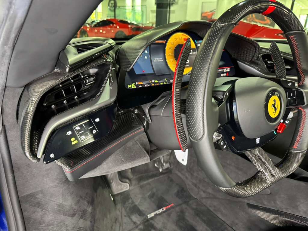 2022 Ferrari SF90 Spider Blu Elettrico paint,painted livrea,carbon racing seats,JBL audio,Apple CarPlay,carbon galore & MORE! Fort Lauderdale FL