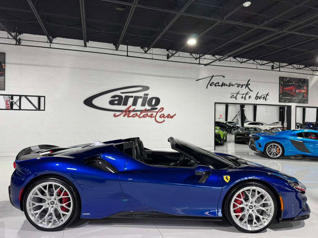 2022 Ferrari SF90 Spider Blu Elettrico paint,painted livrea,carbon racing seats,JBL audio,Apple CarPlay,carbon galore & MORE! Fort Lauderdale FL