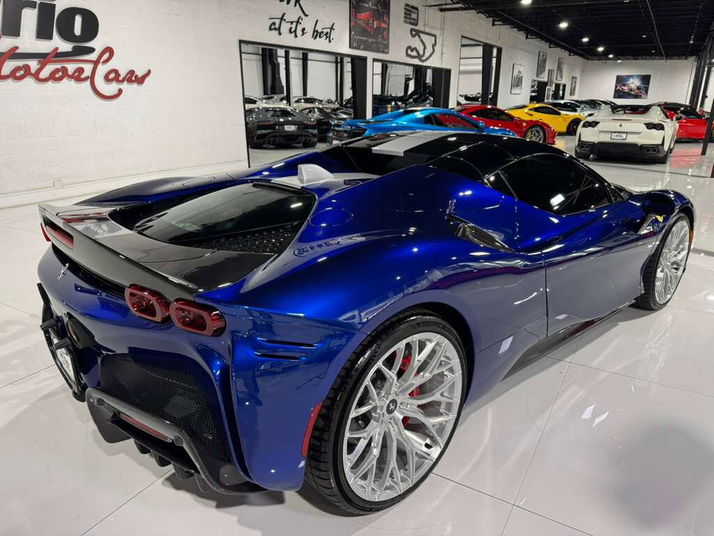 2022 Ferrari SF90 Spider Blu Elettrico paint,painted livrea,carbon racing seats,JBL audio,Apple CarPlay,carbon galore & MORE! Fort Lauderdale FL