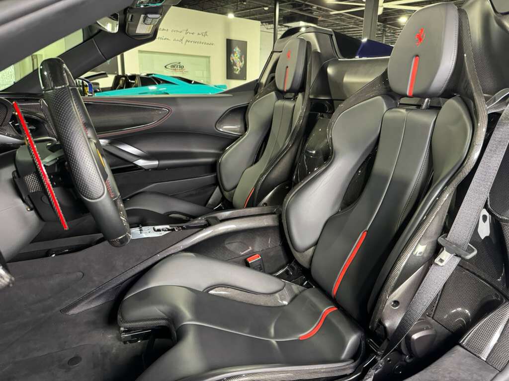 2022 Ferrari SF90 Spider Blu Elettrico paint,painted livrea,carbon racing seats,JBL audio,Apple CarPlay,carbon galore & MORE! Fort Lauderdale FL
