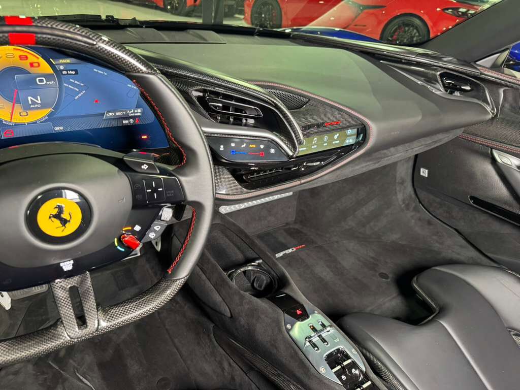 2022 Ferrari SF90 Spider Blu Elettrico paint,painted livrea,carbon racing seats,JBL audio,Apple CarPlay,carbon galore & MORE! Fort Lauderdale FL