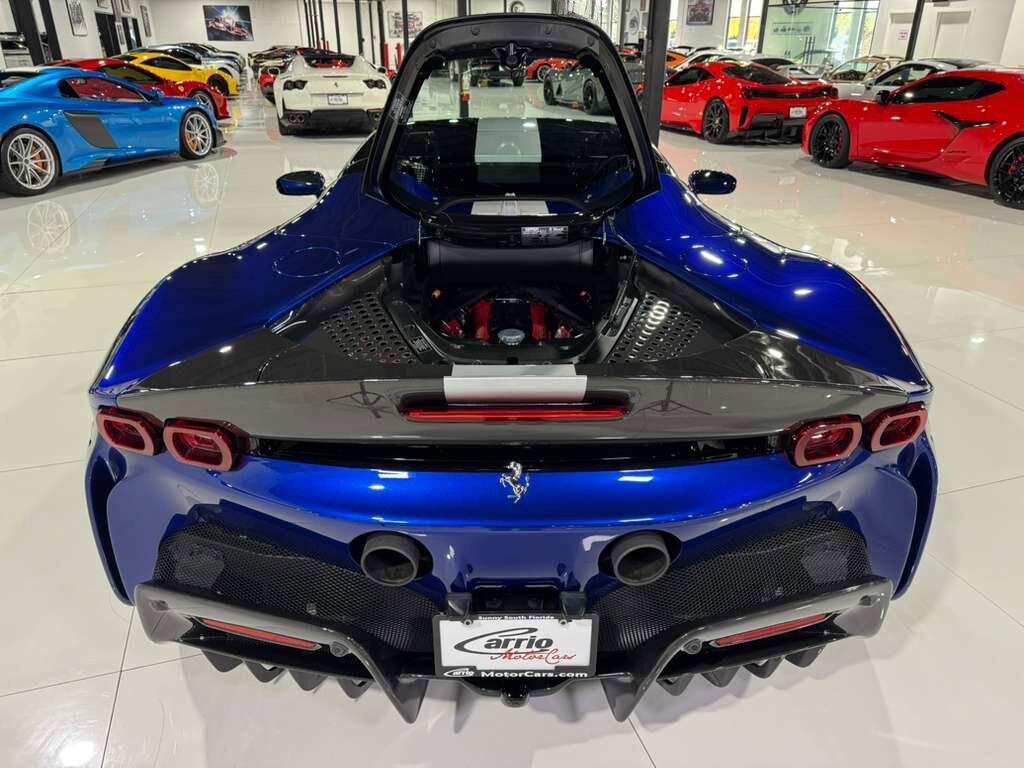 2022 Ferrari SF90 Spider Blu Elettrico paint,painted livrea,carbon racing seats,JBL audio,Apple CarPlay,carbon galore & MORE! Fort Lauderdale FL