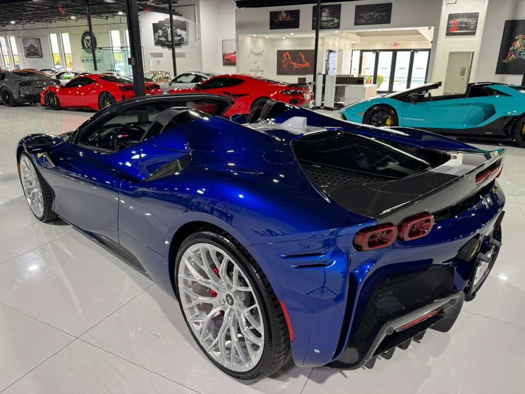 2022 Ferrari SF90 Spider MASSIVE $826,928 STICKER!! Blu Elettrico paint,carbon racing seats,JBL audio,carbon galore & MORE! Fort Lauderdale FL