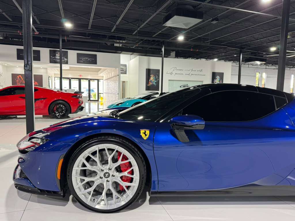 2022 Ferrari SF90 Spider MASSIVE $826,928 STICKER!! Blu Elettrico paint,carbon racing seats,JBL audio,carbon galore & MORE! Fort Lauderdale FL
