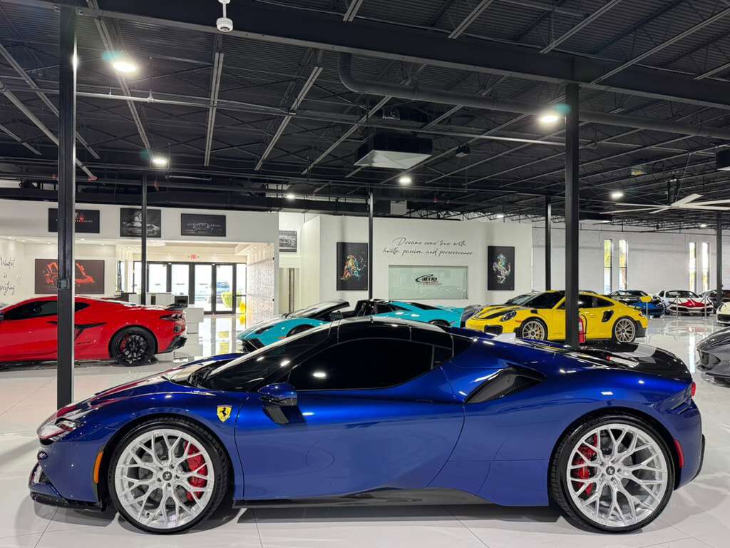 2022 Ferrari SF90 Spider MASSIVE $826,928 STICKER!! Blu Elettrico paint,carbon racing seats,JBL audio,carbon galore & MORE! Fort Lauderdale FL