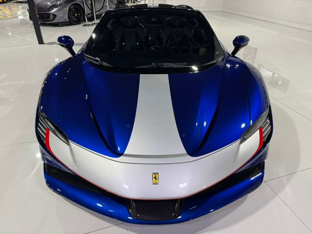 2022 Ferrari SF90 Spider MASSIVE $826,928 STICKER!! Blu Elettrico paint,carbon racing seats,JBL audio,carbon galore & MORE! Fort Lauderdale FL