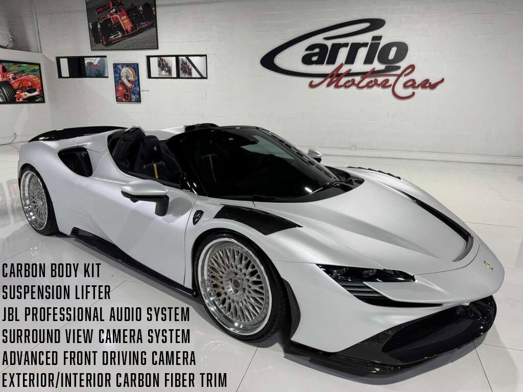 2022 Ferrari SF90 Spider carbon body kit, suspension lifter, surround view, JBL Professional audio, carbon galore AND MORE!!