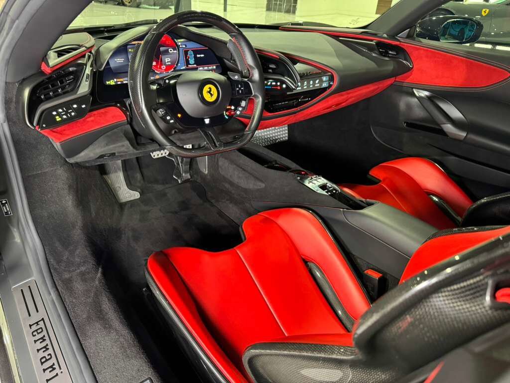 2022 Ferrari SF90 Stradale Grigio Scuro paint, Rosso Ferrari interior, front driving camera, carbon racing seats AND MUCH MORE! Fort Lauderdale FL