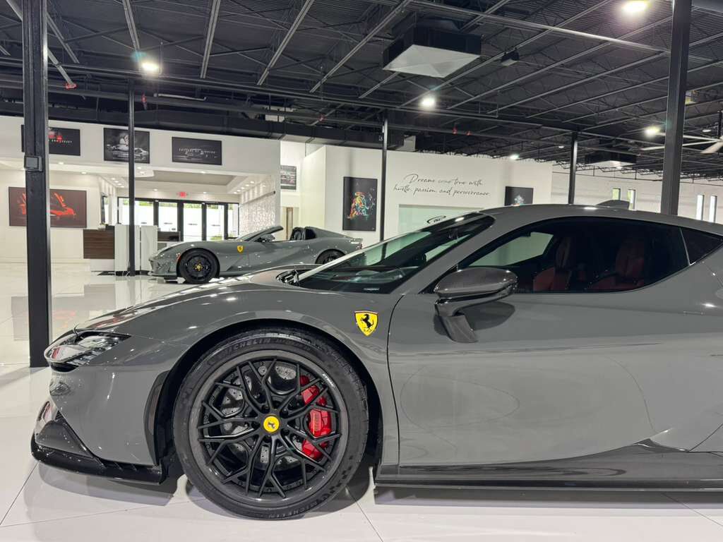 2022 Ferrari SF90 Stradale Grigio Scuro paint, Rosso Ferrari interior, front driving camera, carbon racing seats AND MUCH MORE! Fort Lauderdale FL