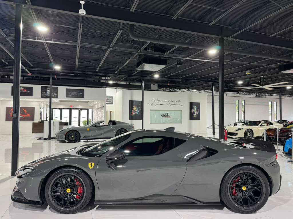 2022 Ferrari SF90 Stradale Grigio Scuro paint, Rosso Ferrari interior, front driving camera, carbon racing seats AND MUCH MORE! Fort Lauderdale FL