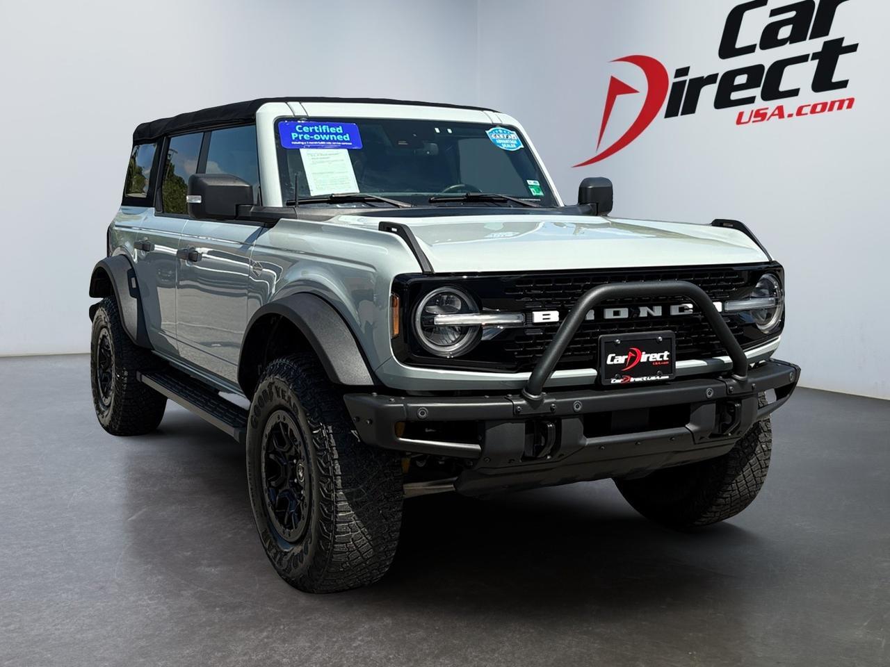 2022 Ford Bronco Wildtrak, RUNNING BOARDS, TOW PACKAGE, FENDER FLARES, BLIND SPOT, LANE KEEP ASSIST, FORWARD COLLISION, 360 BACKUP CAMERA, SELECT DRIVE MODES, HEATED STEERING WHEEL & SEATS, REMOTE START, AUTO START/STOP, CLEAN CARFAX, LOW MILES, RIDE TOUGH IN THIS BR Virginia Beach VA