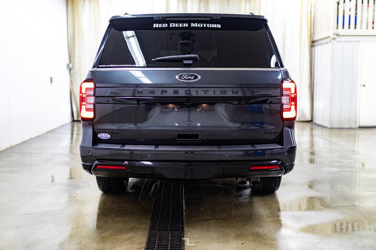 2022 Ford Expedition Max 4x4 Limited Stealth Leather Roof Nav BCam Red Deer AB