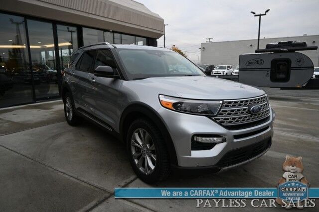 2022 Ford Explorer Limited / 4X4 / Auto Start / Heated & Cooled Leather Seats / Heated Steering / NAV / Adaptive Cruise / Lane Depart & Blind Spot / 360 Cam / Rear Captain Chairs / 3rd Row / Seats 6 / Block Heater / New Tires / 1-Owner Anchorage AK