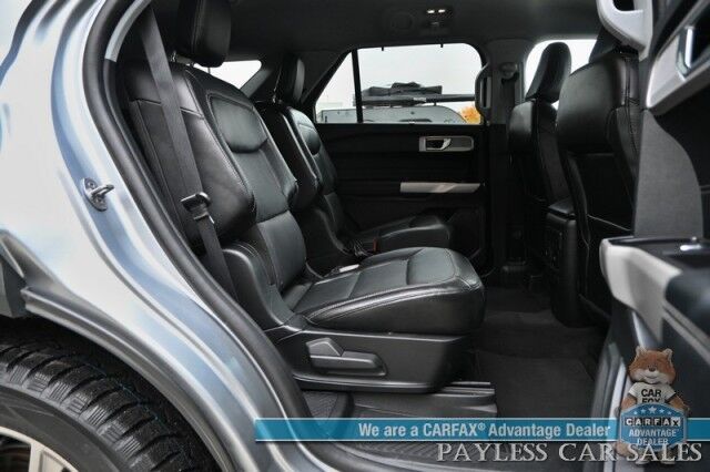 2022 Ford Explorer Limited / 4X4 / Auto Start / Heated & Cooled Leather Seats / Heated Steering / NAV / Adaptive Cruise / Lane Depart & Blind Spot / 360 Cam / Rear Captain Chairs / 3rd Row / Seats 6 / Block Heater / New Tires / 1-Owner Anchorage AK