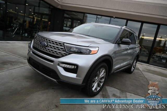 2022 Ford Explorer Limited / 4X4 / Auto Start / Heated & Cooled Leather Seats / Heated Steering / NAV / Adaptive Cruise / Lane Depart & Blind Spot / 360 Cam / Rear Captain Chairs / 3rd Row / Seats 6 / Block Heater / New Tires / 1-Owner Anchorage AK