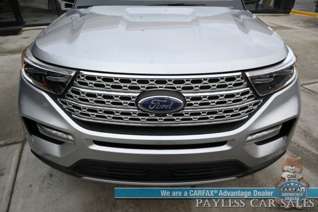 2022 Ford Explorer Limited / 4X4 / Auto Start / Heated & Cooled Leather Seats / Heated Steering / NAV / Adaptive Cruise / Lane Depart & Blind Spot / 360 Cam / Rear Captain Chairs / 3rd Row / Seats 6 / Block Heater / New Tires / 1-Owner Anchorage AK