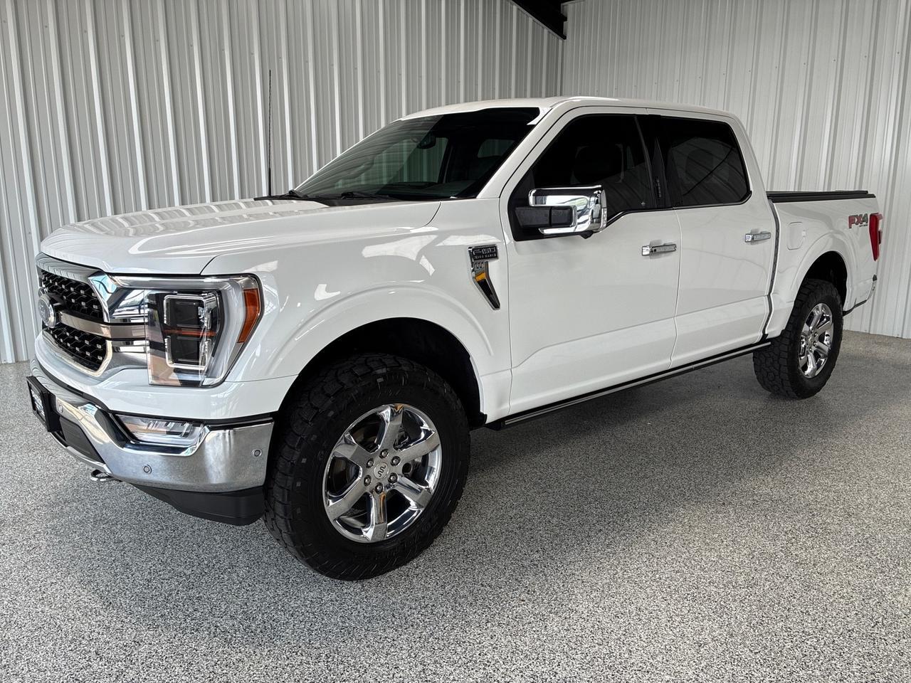 2022 Ford F-150 King Ranch, 601A, Pano Roof, Bluecruise, Chrome Pkg, Pro Power, FX4, Max Tow, Leveled