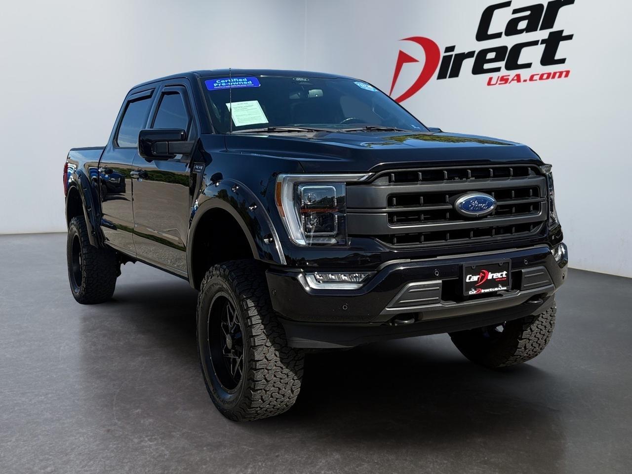 2022 Ford F-150 LARIAT, LIFTED, FENDER FLARES, TOW PACKAGE, 360 BACKUP CAMERA, POWER TAILGATE, BLIND SPOT ALERT, LANE KEEP ASSIST, HEATED & COOLING SEATS, APPLE CARPLAY/ANDROID AUTO, LOW MILES, 1 OWNER, THIS TRUCK HAS IT ALL!