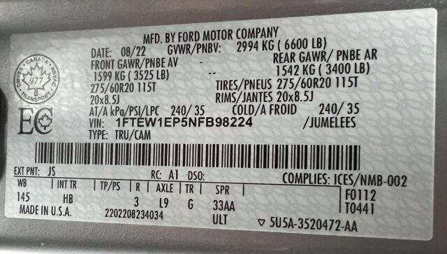 2022 Ford F-150 Lariat Highlands Ranch CO