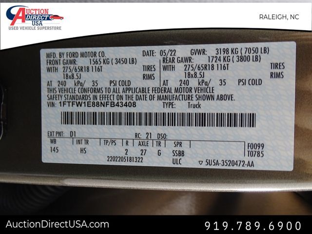 2022 Ford F-150 Lariat Raleigh NC
