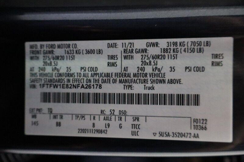 2022 Ford F-150 Platinum FX4 4WD 3.5L V6 Ecoboost Sunroof GPS Camera FREE WARRANTY Arlington TX