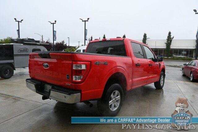 2022 Ford F-150 XL / 4X4 / Crew Cab / 3.5L V6 Ecoboost / Apple CarPlay & Android Auto / Back Up Camera / Cruise Control / Air Conditioning / Power Locks & Windows / Tonneau Cover / Bed Liner / Alloy Wheels / Tow Pkg / 1-Owner Anchorage AK