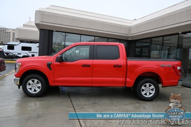 2022 Ford F-150 XL / 4X4 / Crew Cab / 3.5L V6 Ecoboost / Apple CarPlay & Android Auto / Back Up Camera / Cruise Control / Air Conditioning / Power Locks & Windows / Tonneau Cover / Bed Liner / Alloy Wheels / Tow Pkg / 1-Owner Anchorage AK