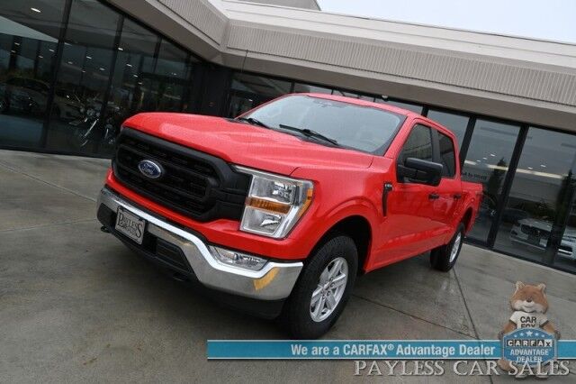 2022 Ford F-150 XL / 4X4 / Crew Cab / 3.5L V6 Ecoboost / Apple CarPlay & Android Auto / Back Up Camera / Cruise Control / Air Conditioning / Power Locks & Windows / Tonneau Cover / Bed Liner / Alloy Wheels / Tow Pkg / 1-Owner Anchorage AK