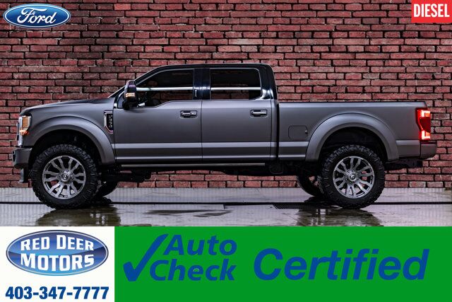 2022 Ford F-350 4x4 Crew Cab Platinum Diesel Leather Roof Nav 4" Lift Red Deer AB