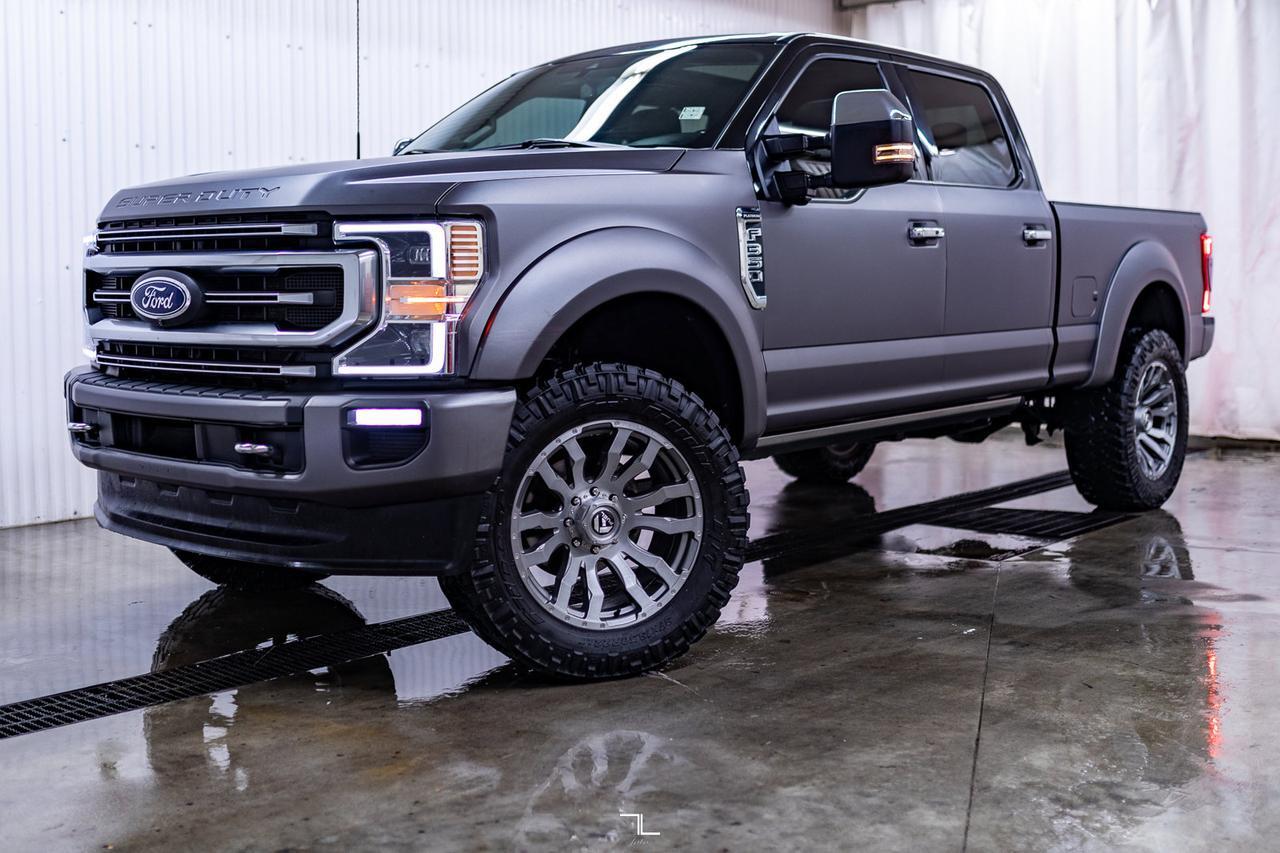 2022 Ford F-350 4x4 Crew Cab Platinum Diesel Leather Roof Nav 4" Lift Red Deer AB