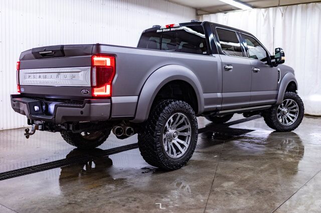 2022 Ford F-350 4x4 Crew Cab Platinum Diesel Leather Roof Nav 4&quot; Lift Red Deer AB
