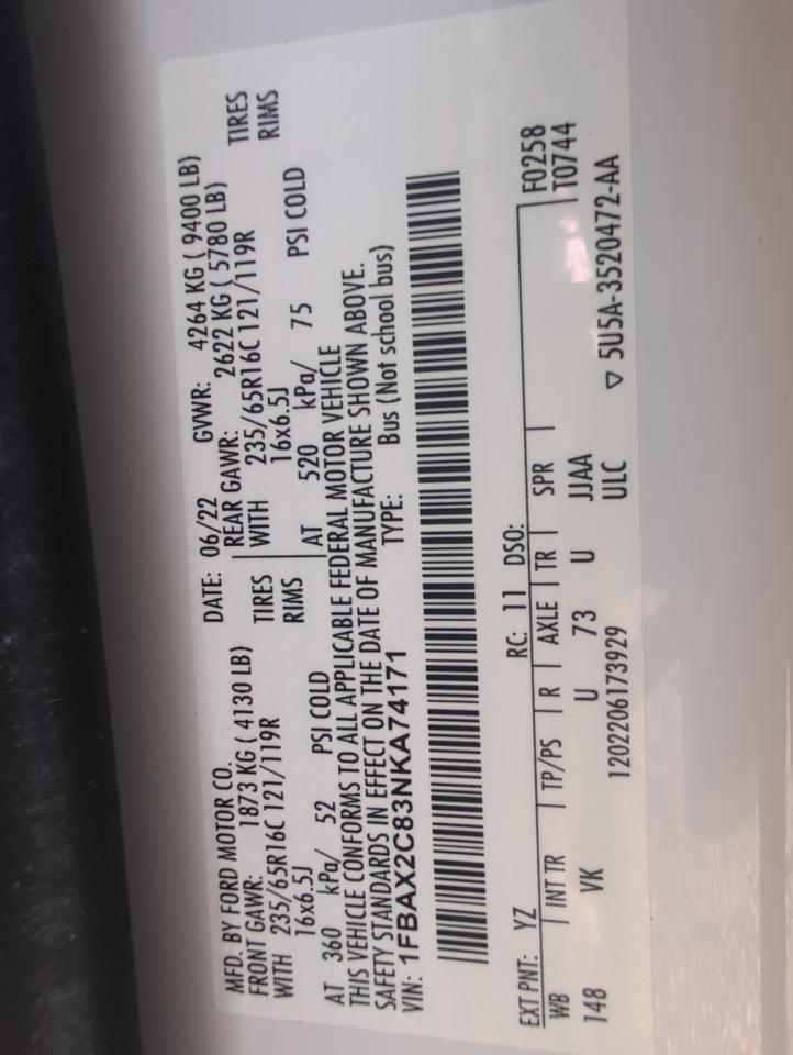 2022 Ford Ford TRANSIT T-350 Johnstown NY