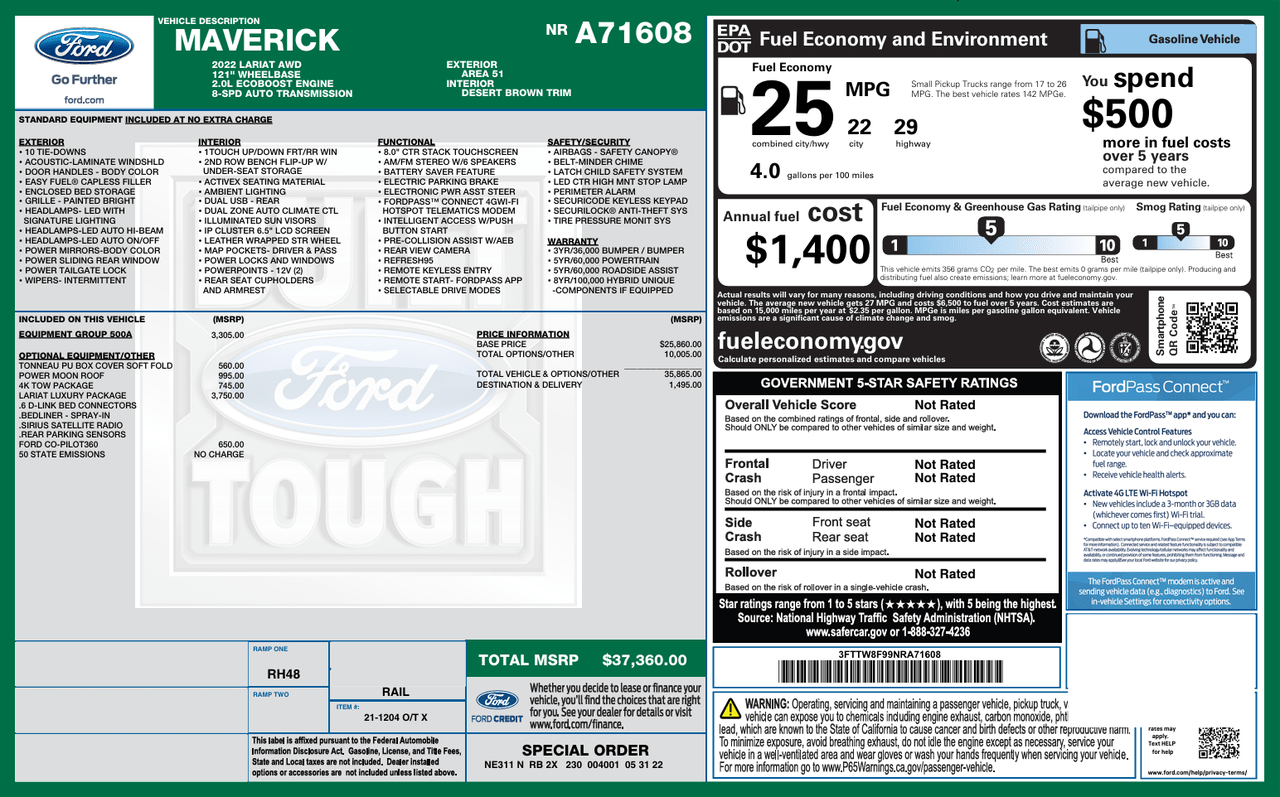 2022 Ford Maverick Lariat Knoxville TN