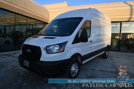 2022 Ford Transit Cargo Van T-250 / High Roof / 3.5L V6 / 148in Wheelbase / Load Area Protection Pkg / Leather Seats / Forward Collision Warning / Lane Departure Alert / Cruise Control / Bluetooth / USB Input / Back Up Camera / Block Heater / 1-Owner Anchorage AK