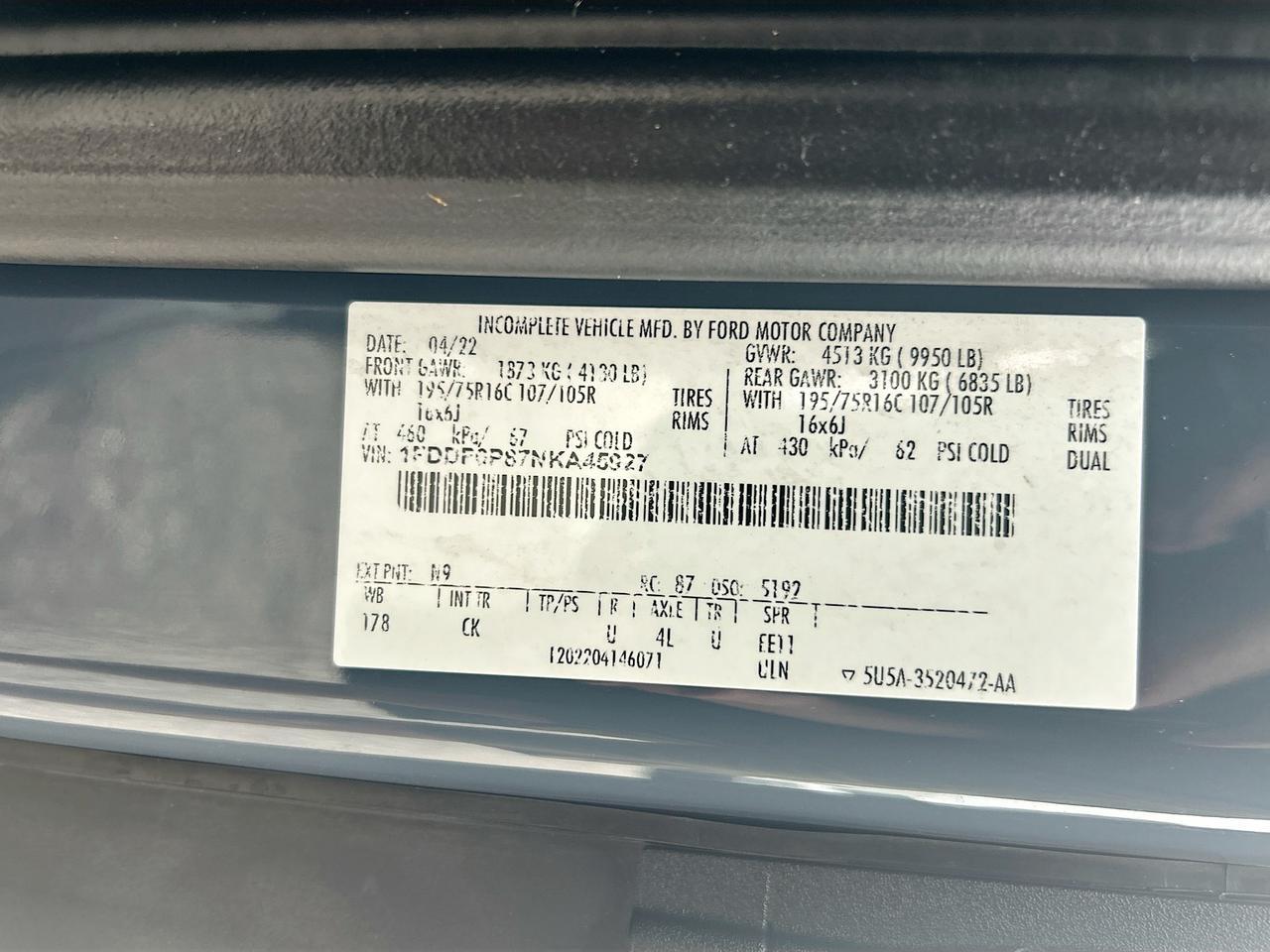2022 Ford Transit Cutaway T-350 RWD DRW 9950 GVWR Venice FL