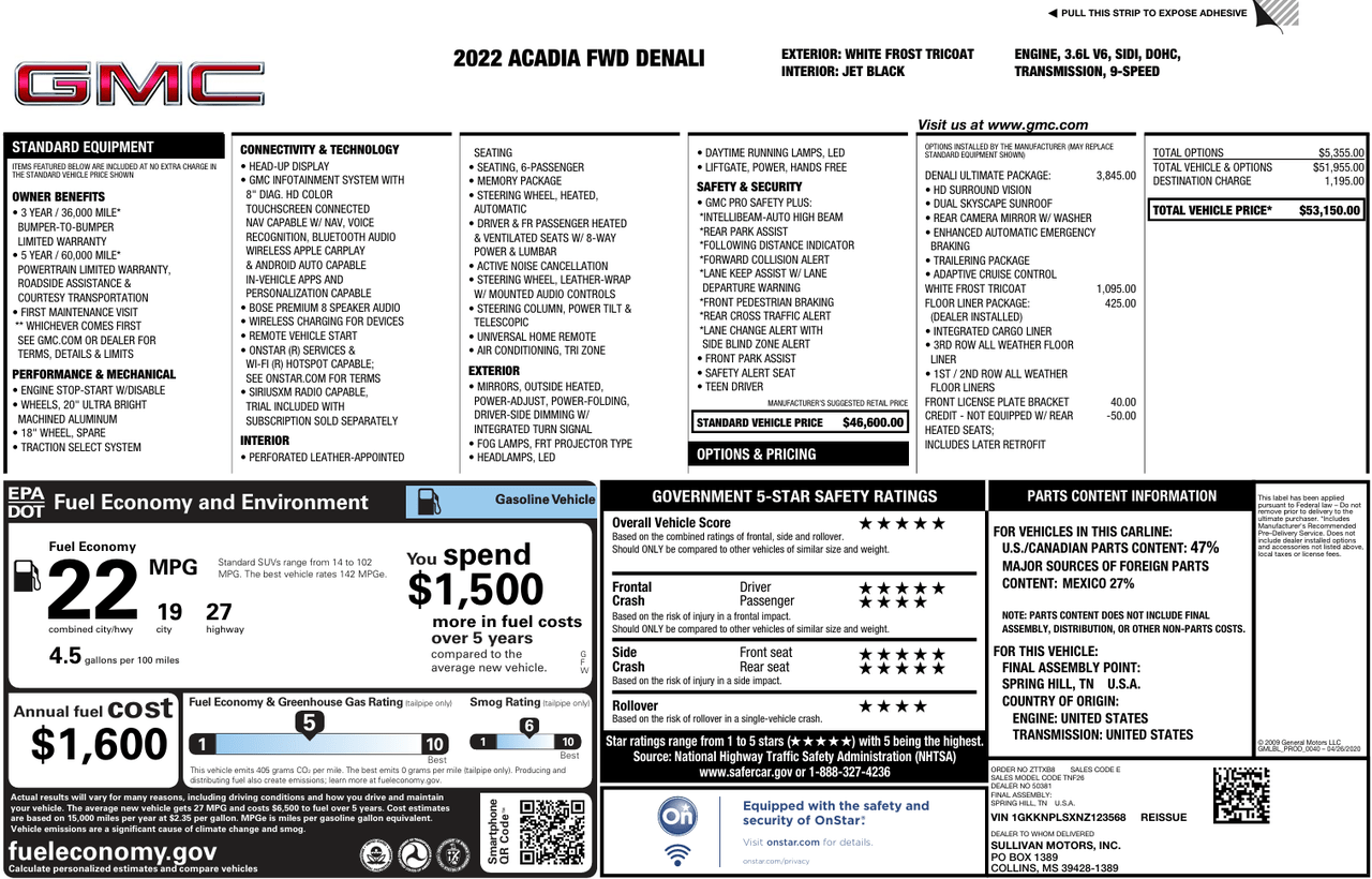 2022 GMC Acadia Denali Knoxville TN
