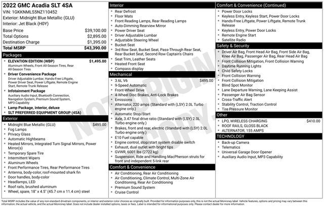 2022 GMC Acadia SLT Raleigh NC