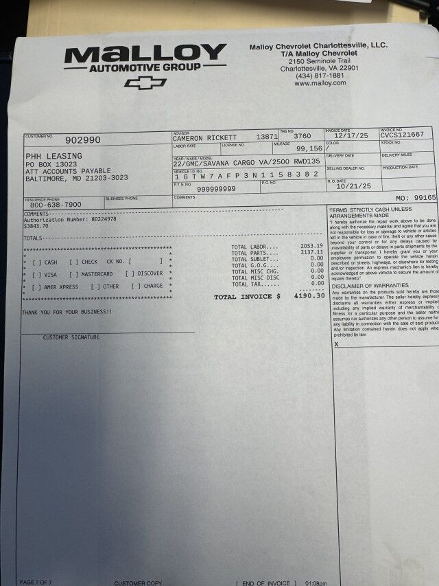 2022 GMC Savana 2500 Cargo Van New Motor & Transmission Henrico VA