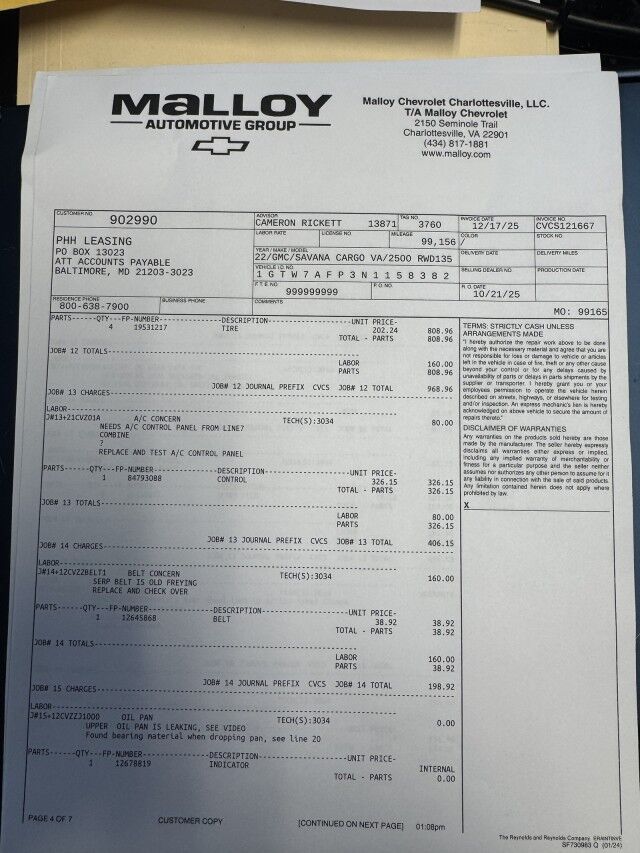 2022 GMC Savana 2500 Cargo Van New Motor & Transmission Henrico VA