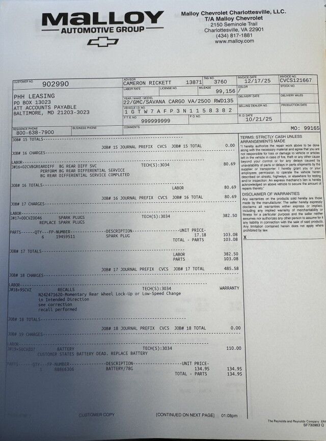 2022 GMC Savana 2500 Cargo Van New Motor & Transmission Henrico VA