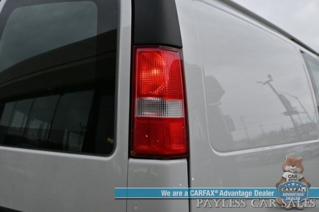 2022 GMC Savana Cargo Van 2500 / Chrome Appearance & Cold Climate Pkg / 4.3L V6 / Driver Convenience Pkg / Bulkhead / Power Locks, Windows & Mirrors / Aux Input / Air Conditioning / Cruise Control / Running Boards / 1-Owner Anchorage AK