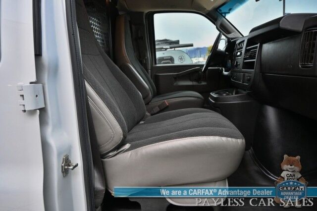 2022 GMC Savana Cargo Van 2500 / Chrome Appearance & Cold Climate Pkg / 4.3L V6 / Driver Convenience Pkg / Bulkhead / Power Locks, Windows & Mirrors / Aux Input / Air Conditioning / Cruise Control / Running Boards / 1-Owner Anchorage AK