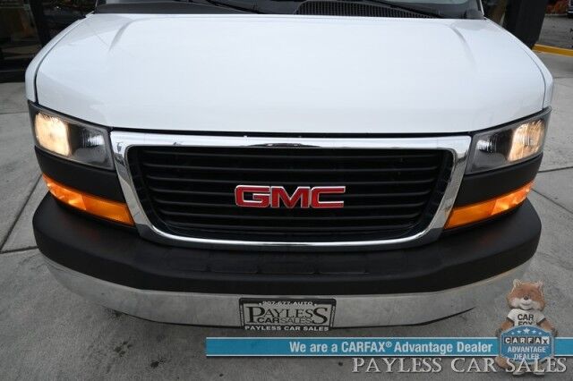 2022 GMC Savana Cargo Van 2500 / Chrome Appearance & Cold Climate Pkg / 4.3L V6 / Driver Convenience Pkg / Bulkhead / Power Locks, Windows & Mirrors / Aux Input / Air Conditioning / Cruise Control / Running Boards / 1-Owner Anchorage AK