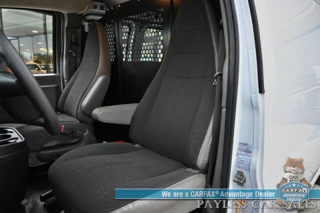 2022 GMC Savana Cargo Van 2500 / Chrome Appearance & Cold Climate Pkg / 4.3L V6 / Driver Convenience Pkg / Bulkhead / Power Locks, Windows & Mirrors / Aux Input / Air Conditioning / Cruise Control / Running Boards / 1-Owner Anchorage AK