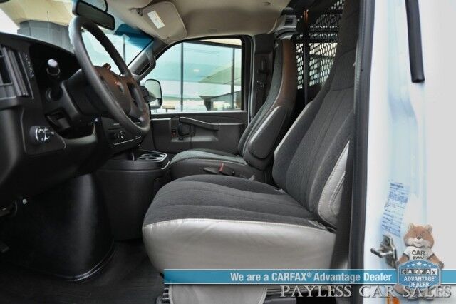 2022 GMC Savana Cargo Van 2500 / Chrome Appearance & Cold Climate Pkg / 4.3L V6 / Driver Convenience Pkg / Bulkhead / Power Locks, Windows & Mirrors / Aux Input / Air Conditioning / Cruise Control / Running Boards / 1-Owner Anchorage AK